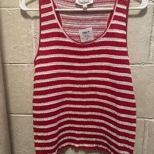 Croft & Barrow Red and White Striped Women's‎ Tank Top